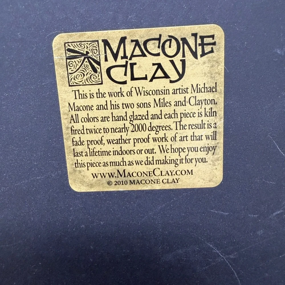 Macone Clay Wood Ceramic Art Plaque Sun Tree Boho Cottagecore Inspiration 9.5